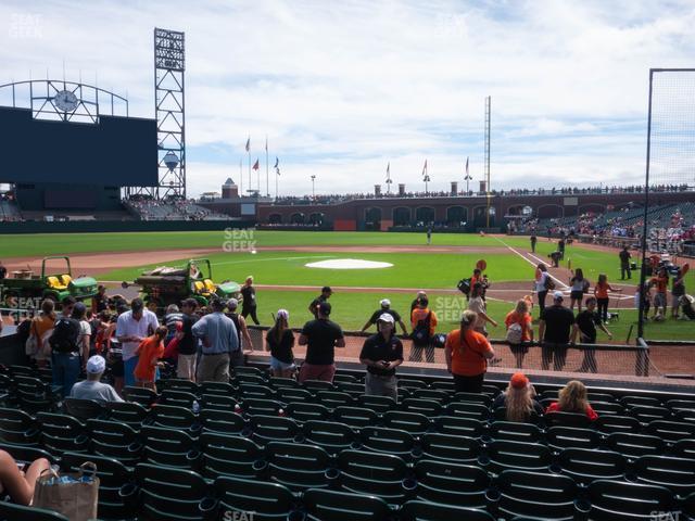 Seating view for Oracle Park Section Field Club 121