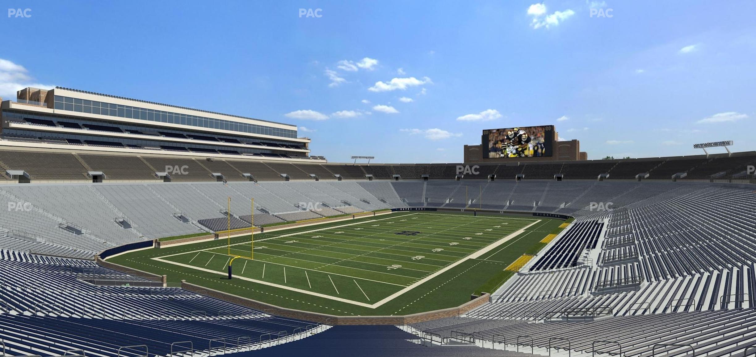 Seating view for Notre Dame Stadium Section 134