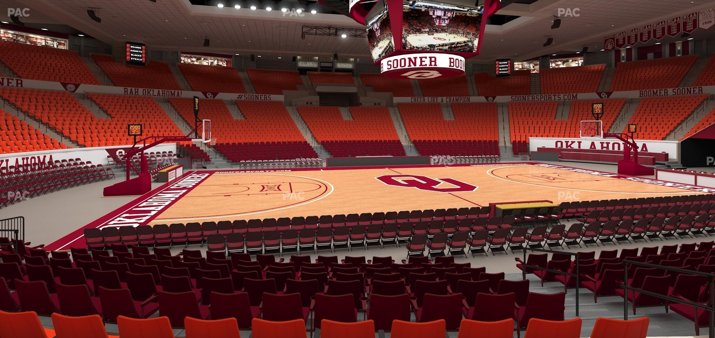 Seating view for Lloyd Noble Center Section 109