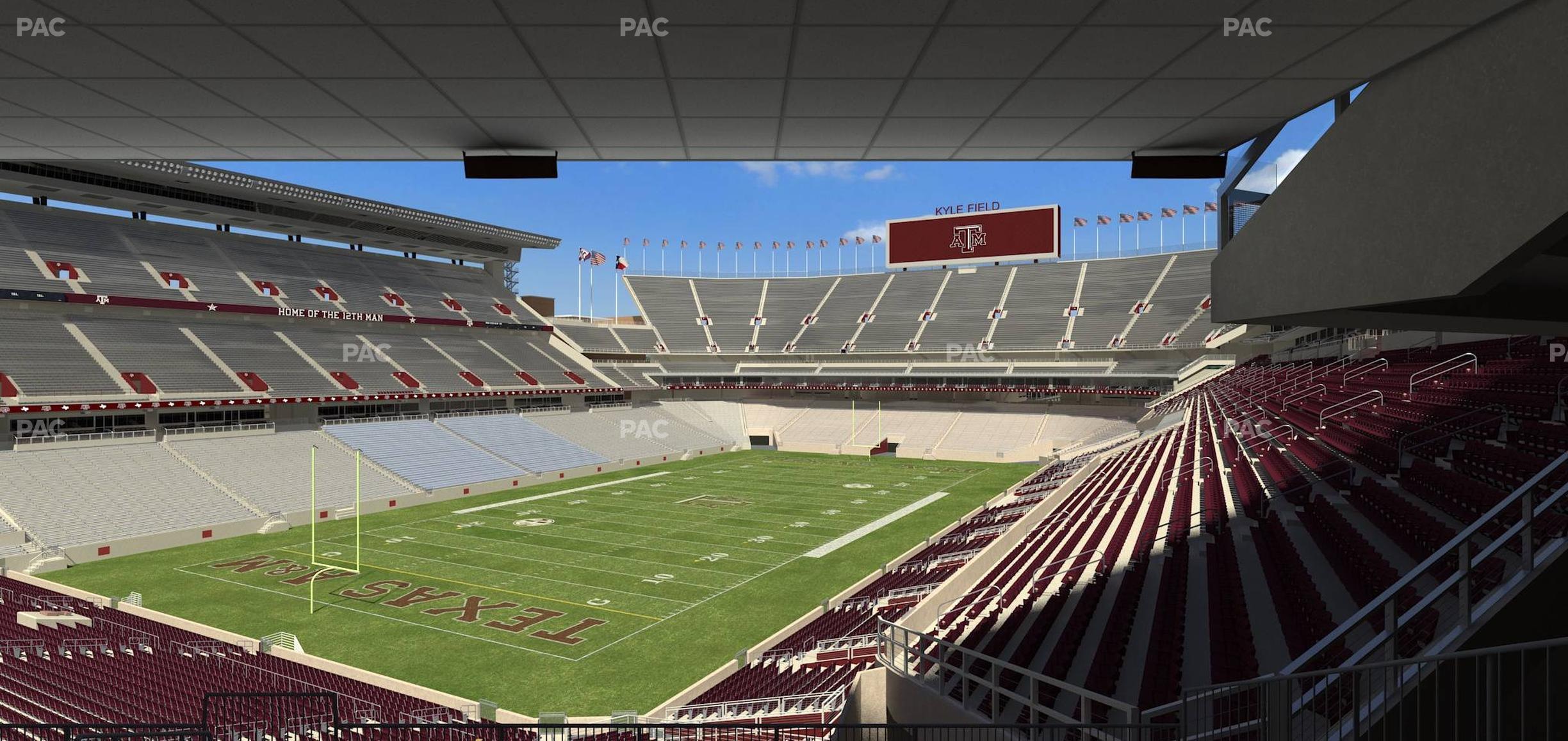 Seating view for Kyle Field Section Zone Club 1