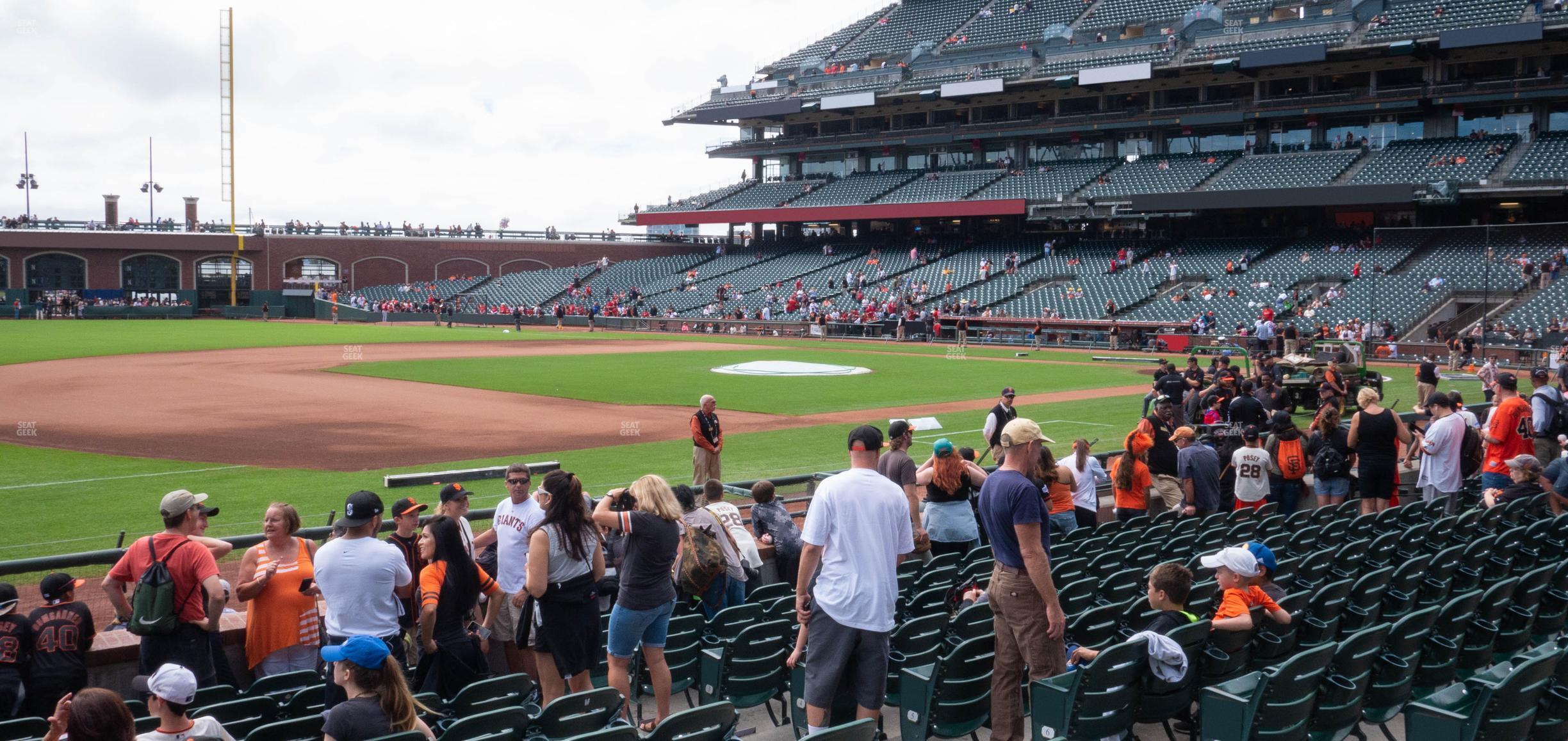 Seating view for Oracle Park Section Field Club 123