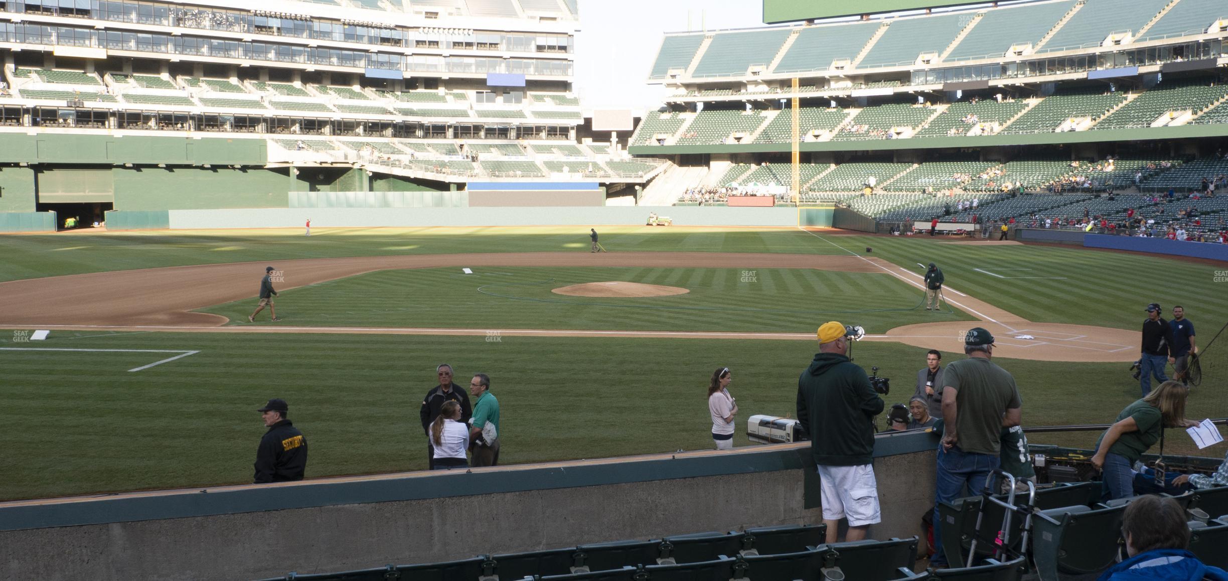 Seating view for Oakland Coliseum Section Front 120