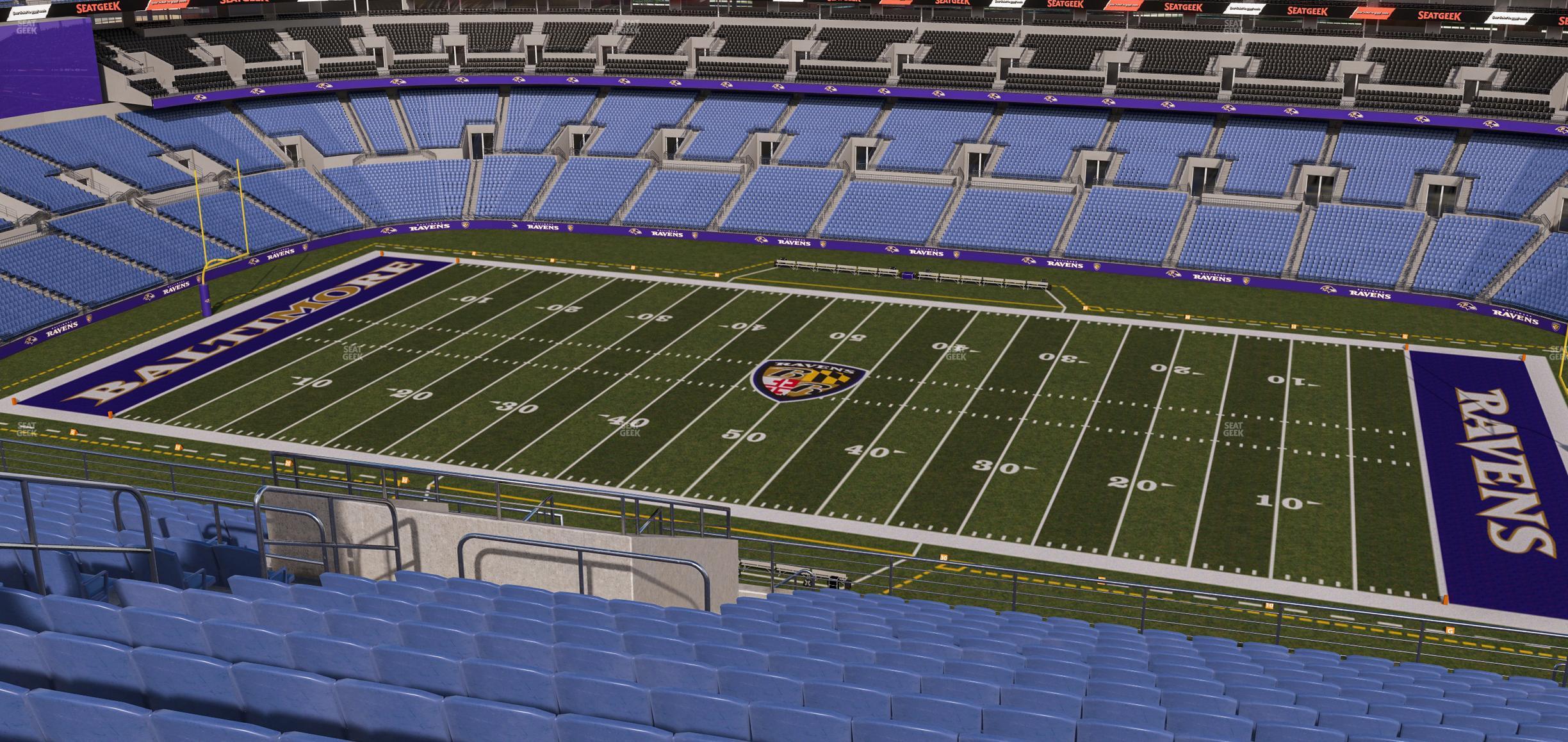 Seating view for M&T Bank Stadium Section 524