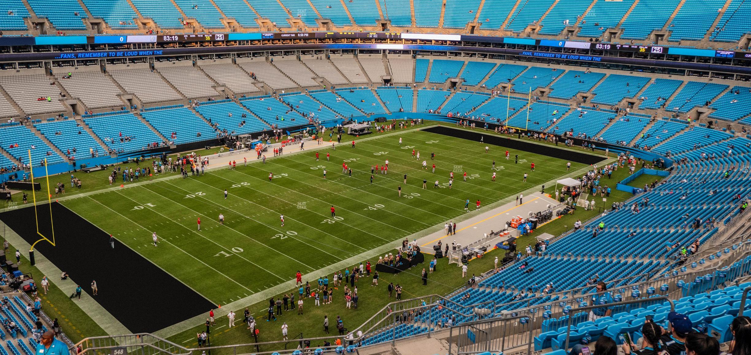 Seating view for Bank of America Stadium Section 548