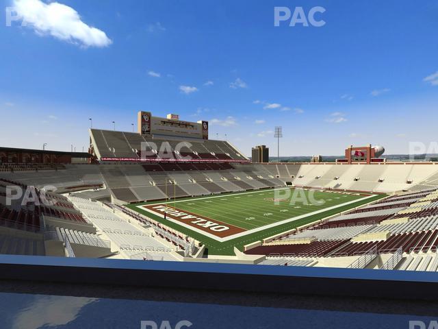 Seating view for Gaylord Family Oklahoma Memorial Stadium Section Loge 38