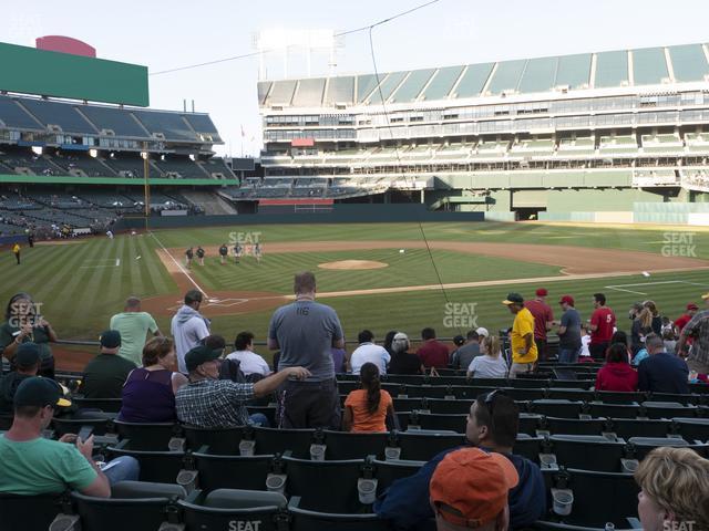 Seating view for Oakland Coliseum Section Front 115