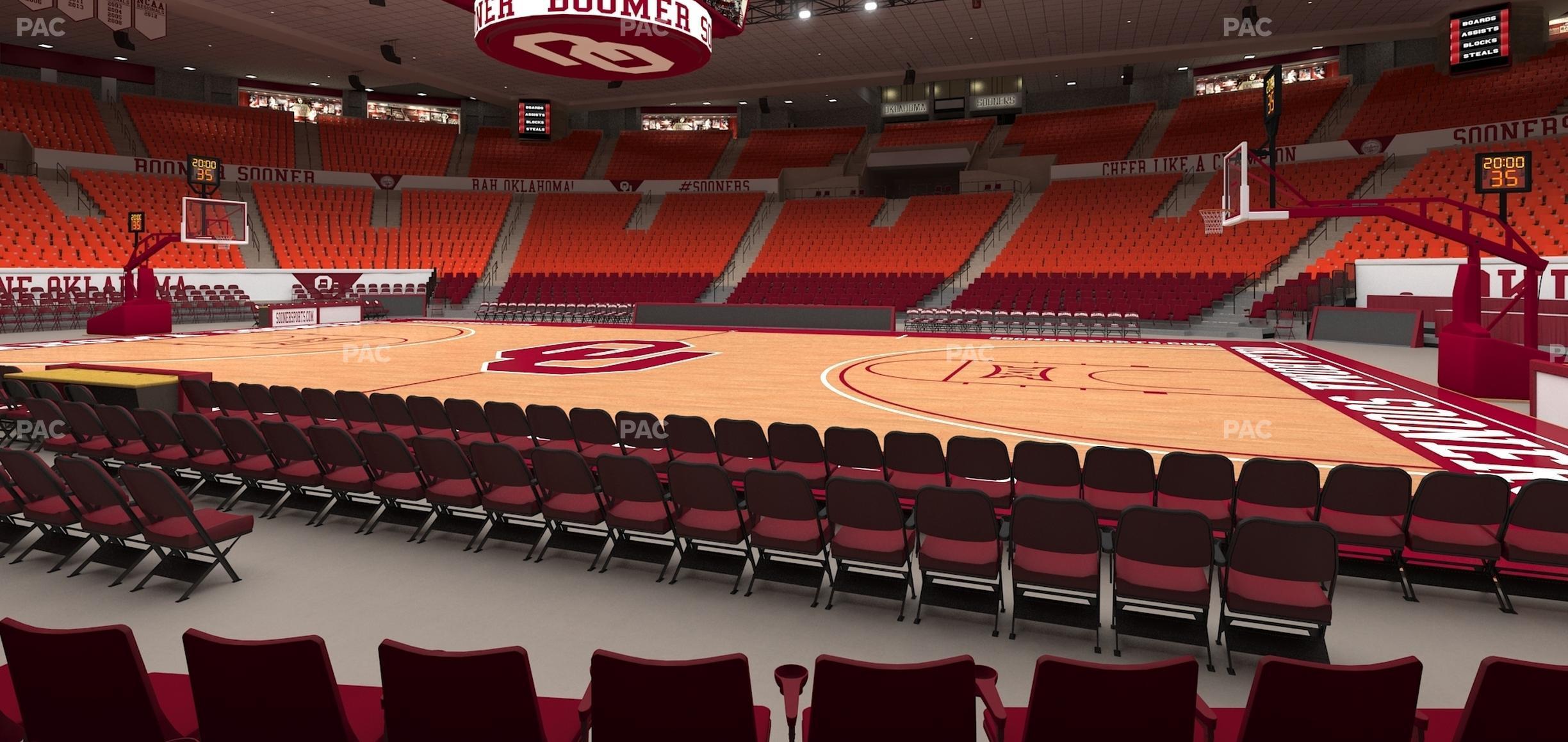 Seating view for Lloyd Noble Center Section F 2