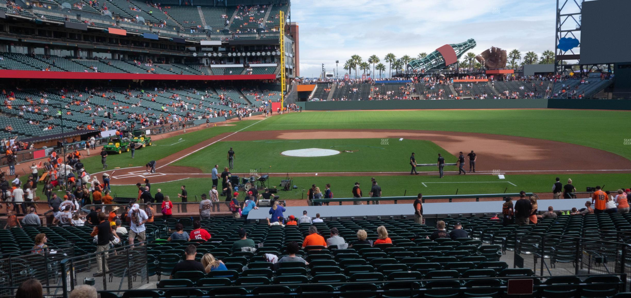 Seating view for Oracle Park Section Lower Box 109