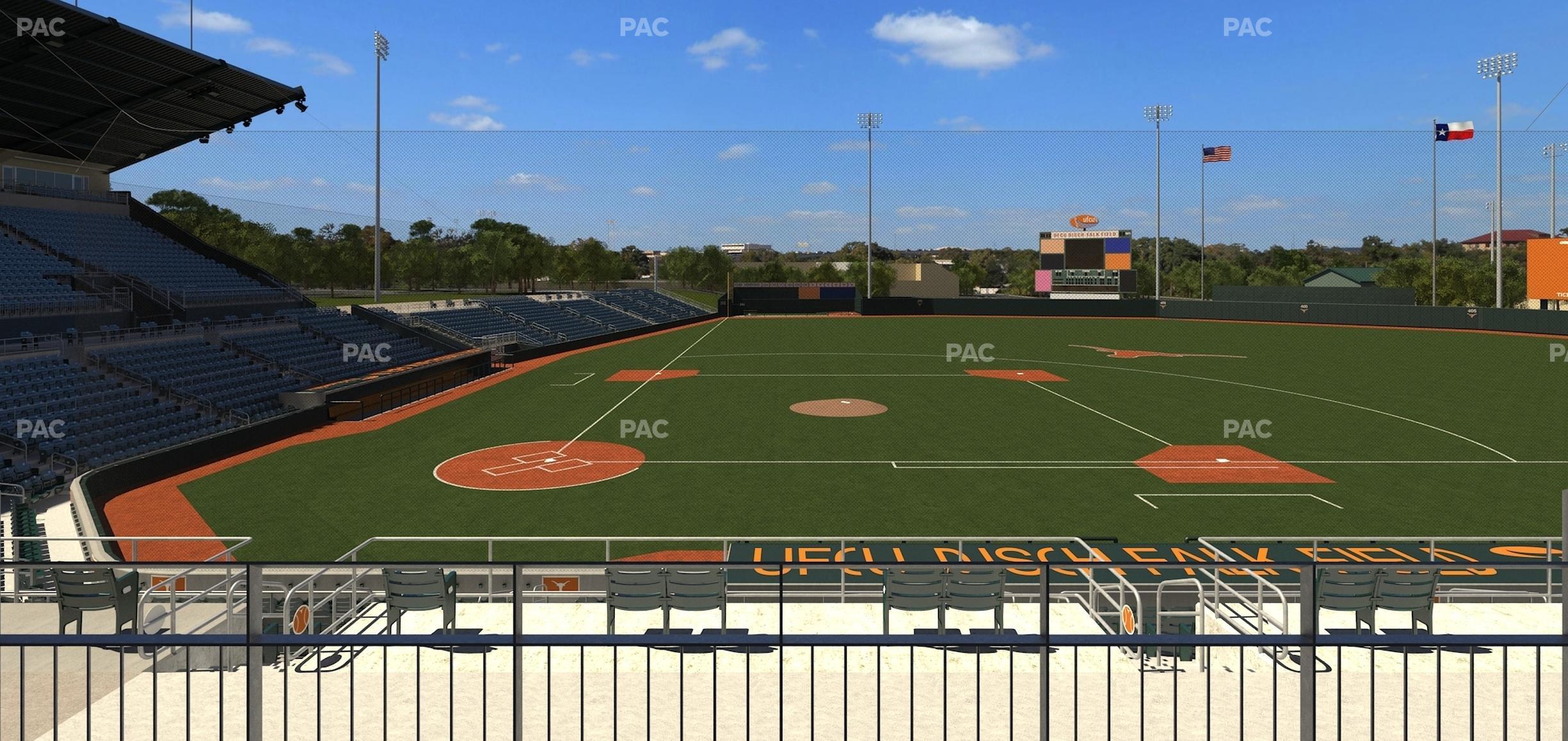 Seating view for UFCU Disch-Falk Field Section 102