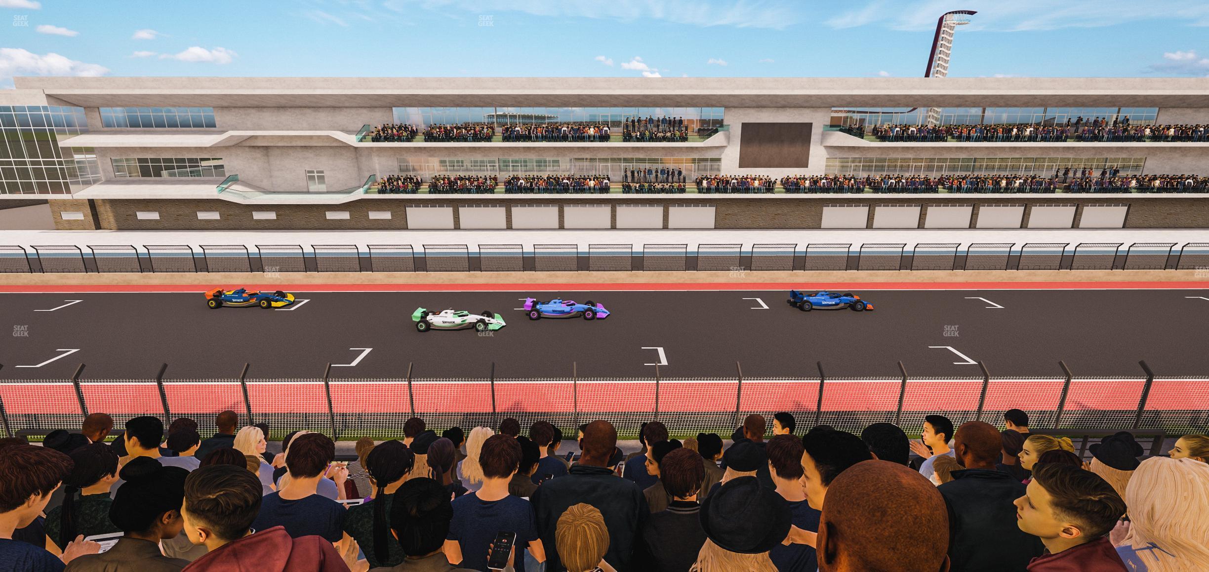 Seating view for Circuit of The Americas Section Main Grandstand Club Level 206