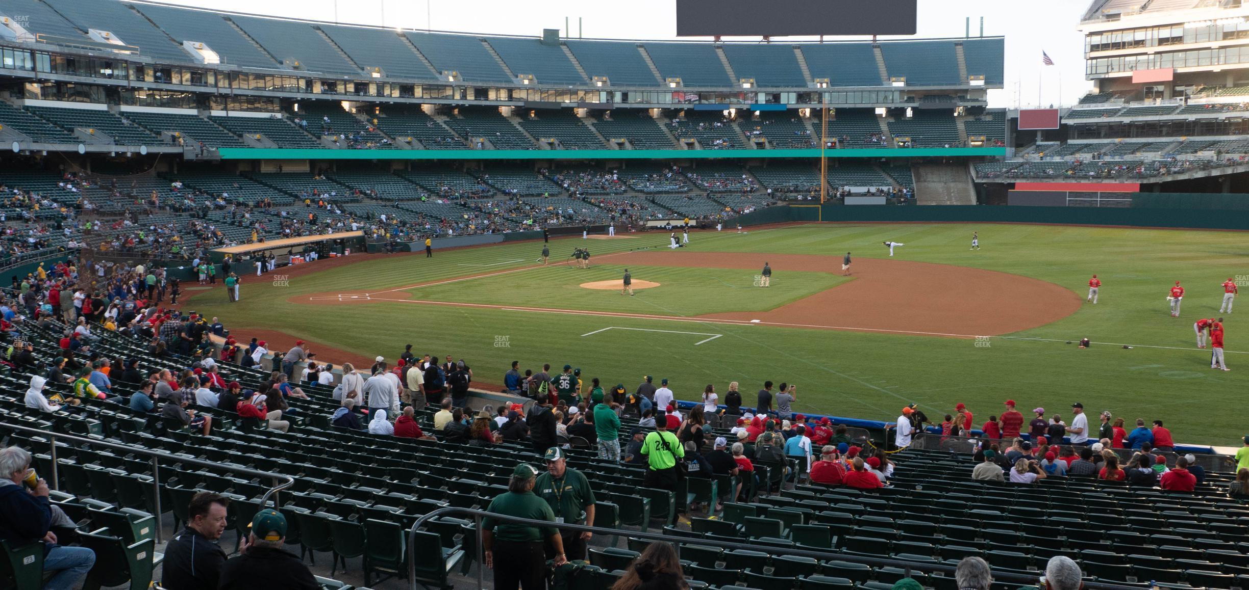 Seating view for Oakland Coliseum Section Rear 110