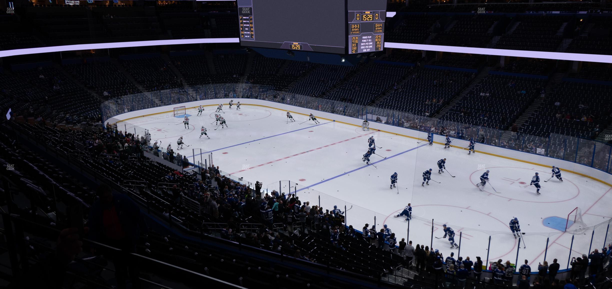 Seating view for Amalie Arena Section Club 18