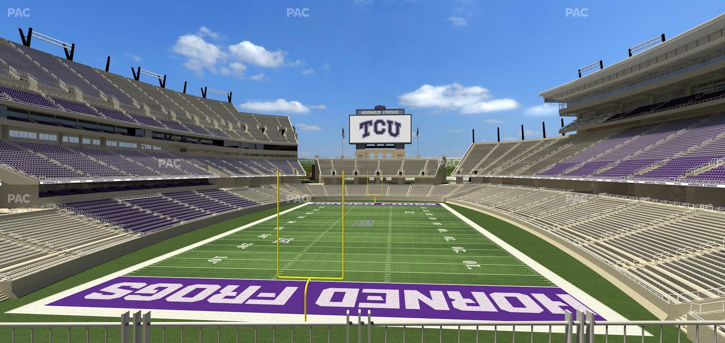 Seating view for Amon G. Carter Stadium Section South End Zone Club 2