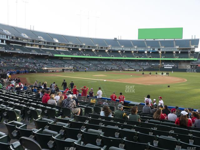 Seating view for Oakland Coliseum Section Front 109