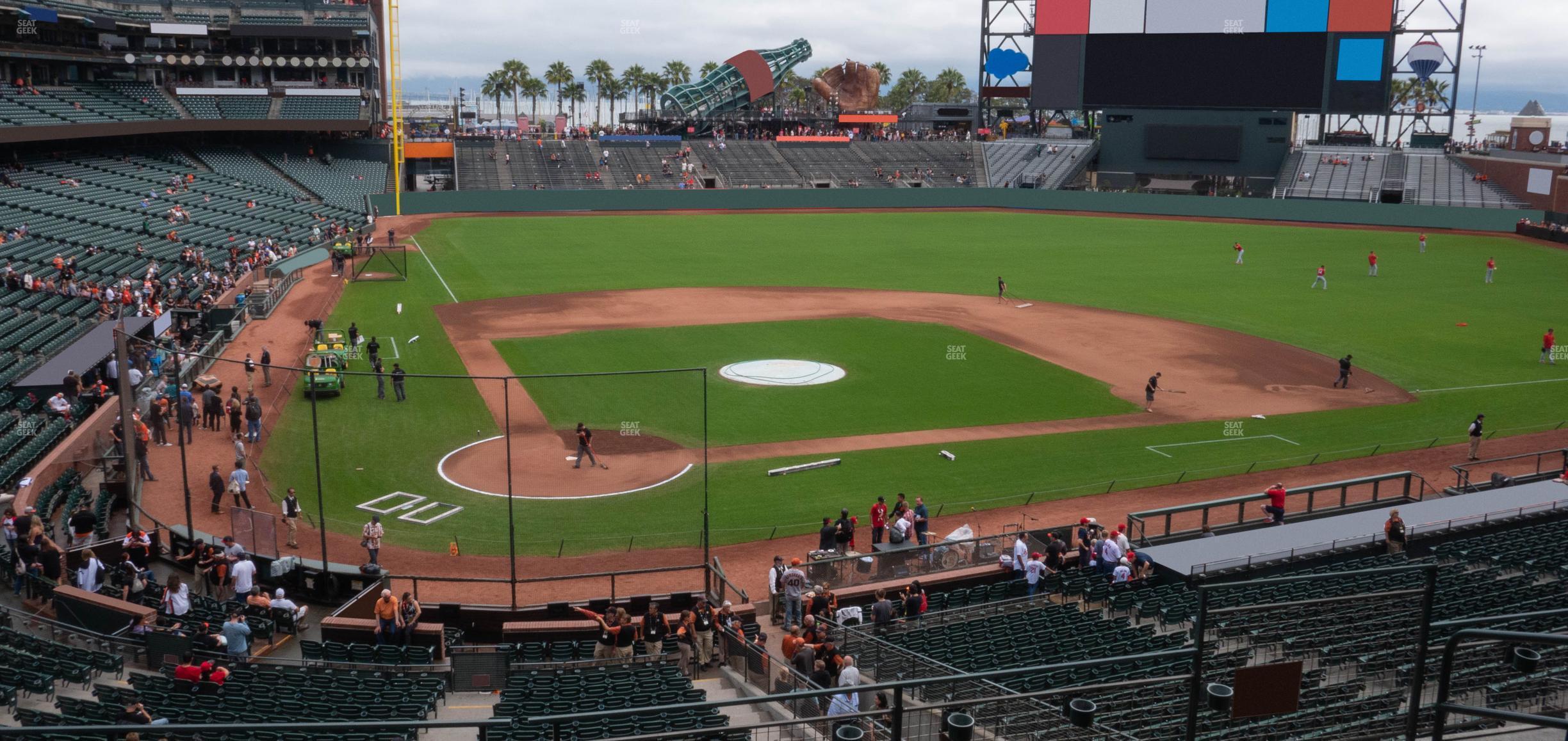 Seating view for Oracle Park Section Club Level 212