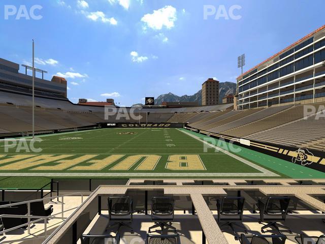 Seating view for Folsom Field Section Loge Box 168