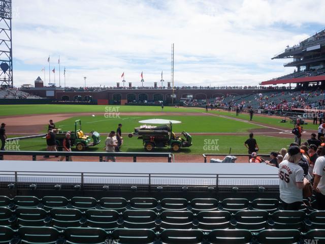 Seating view for Oracle Park Section Field Club 122