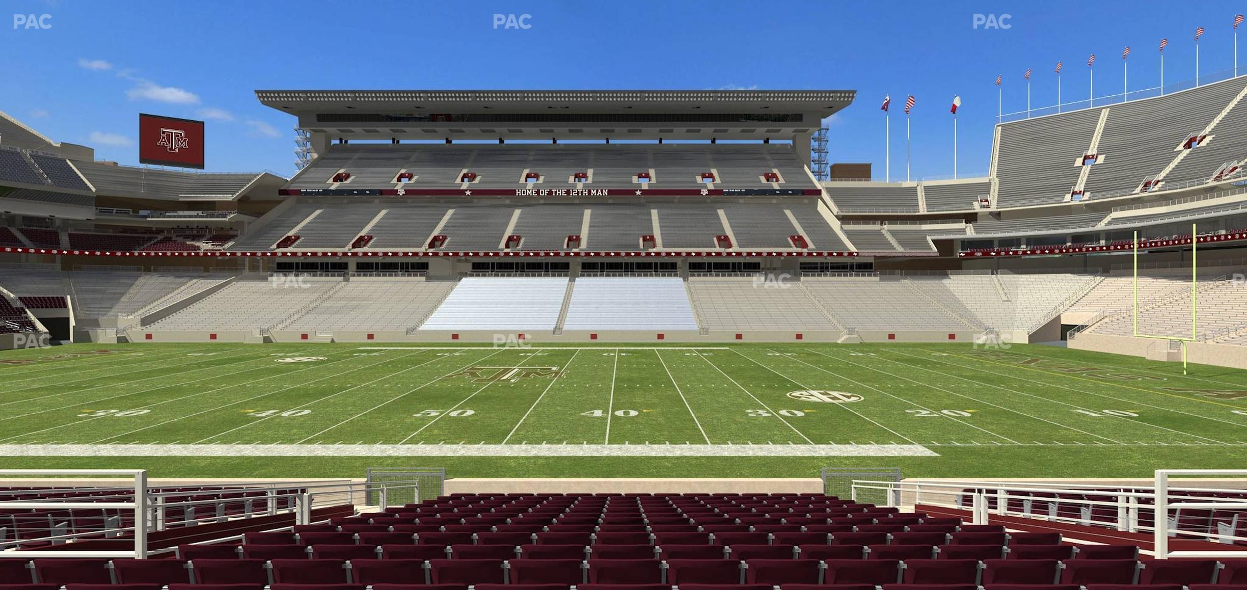 Seating view for Kyle Field Section Field Box 6