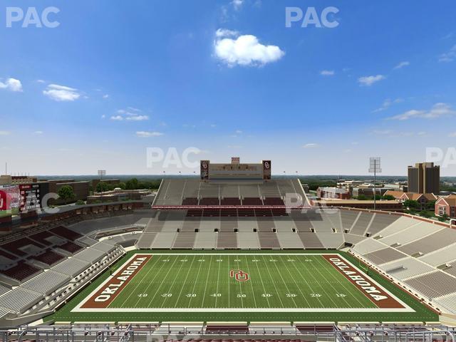 Seating view for Gaylord Family Oklahoma Memorial Stadium Section 231