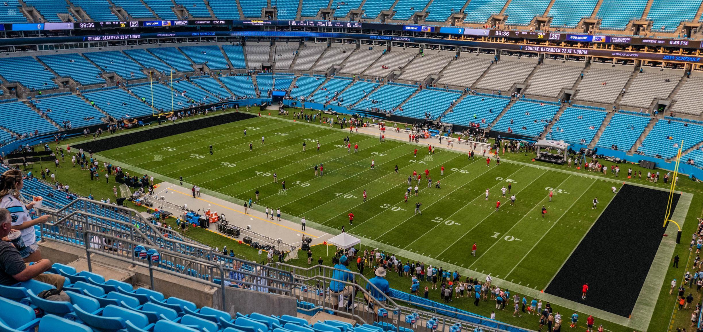 Seating view for Bank of America Stadium Section 537