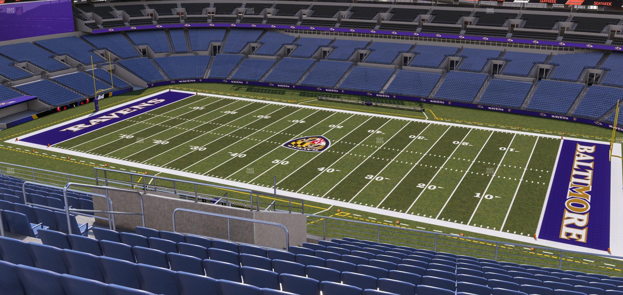 Seating view for M&T Bank Stadium Section 550