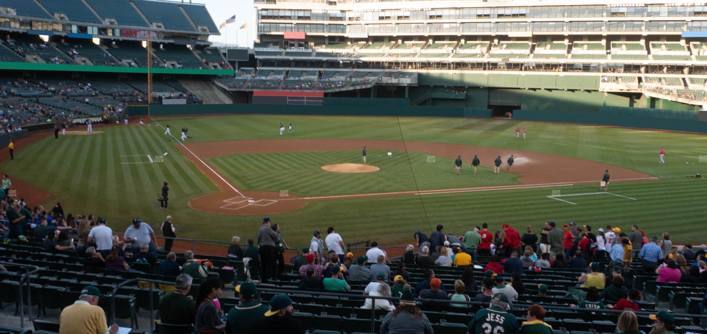 Seating view for Oakland Coliseum Section Rear 115