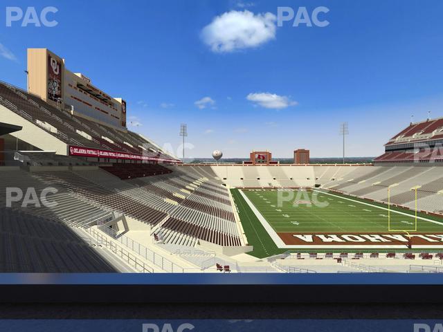 Seating view for Gaylord Family Oklahoma Memorial Stadium Section Loge 47