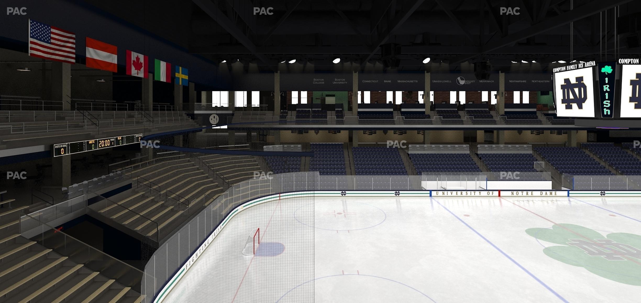 Seating view for Compton Family Ice Arena Section 107