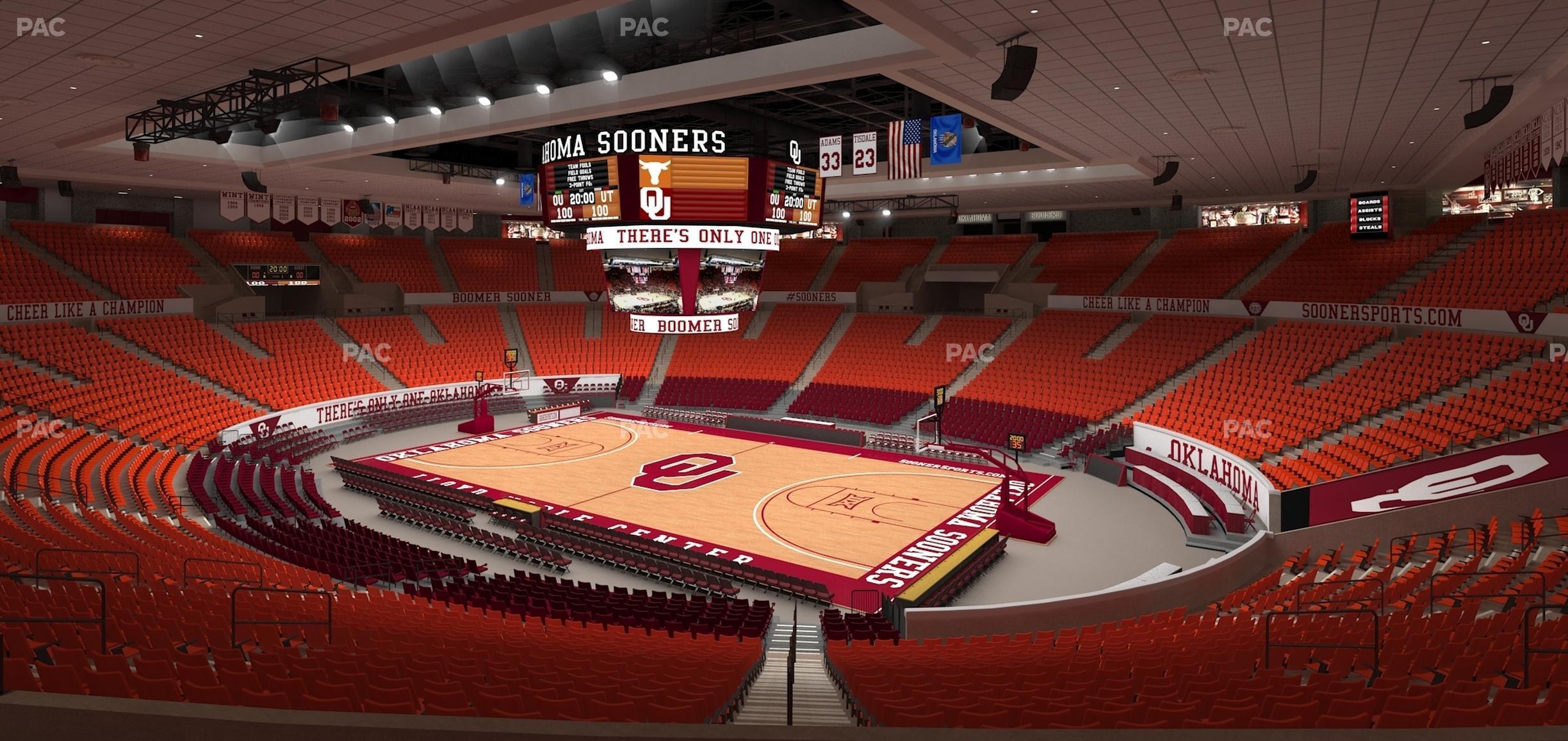 Seating view for Lloyd Noble Center Section 204