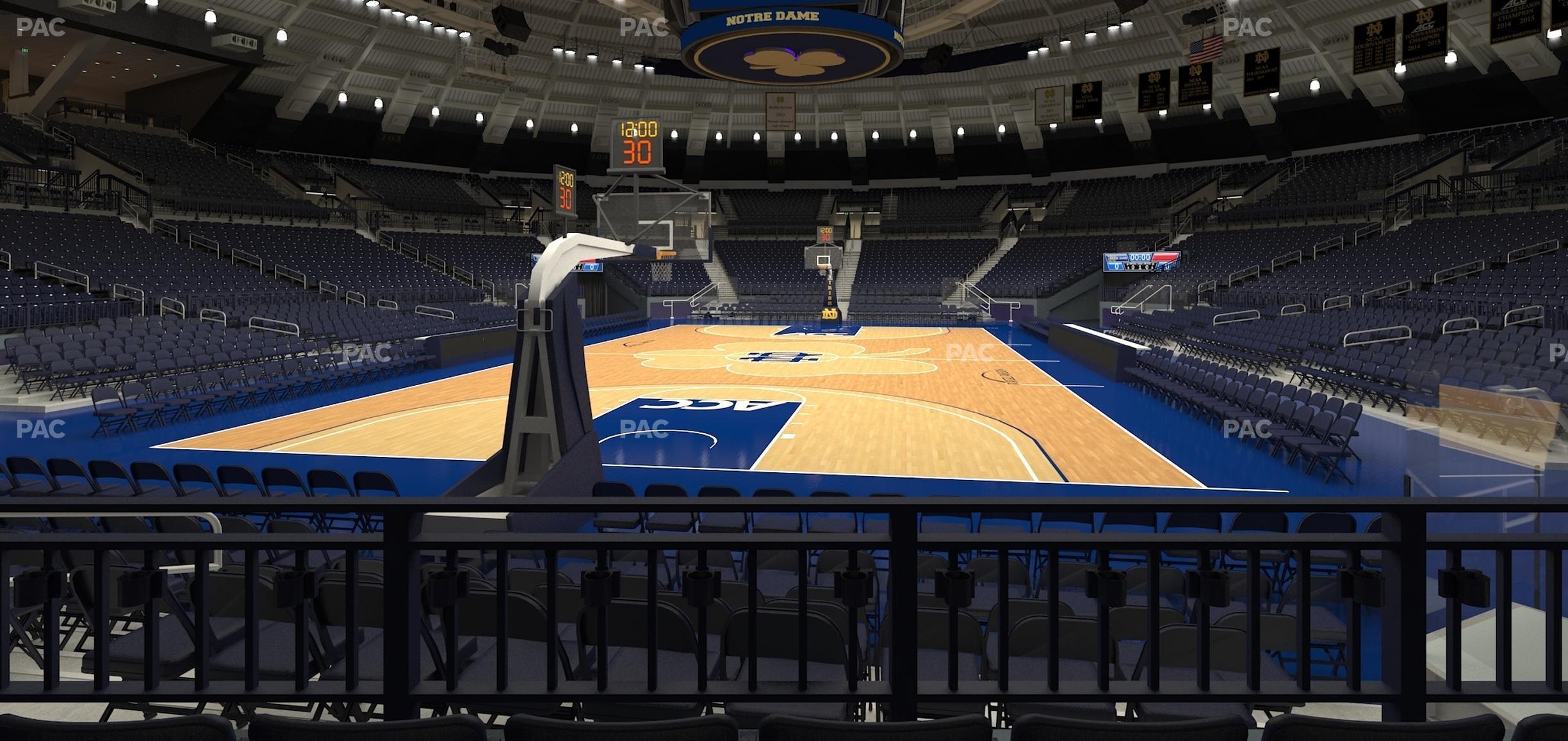 Seating view for Purcell Pavilion at the Joyce Center Section 14