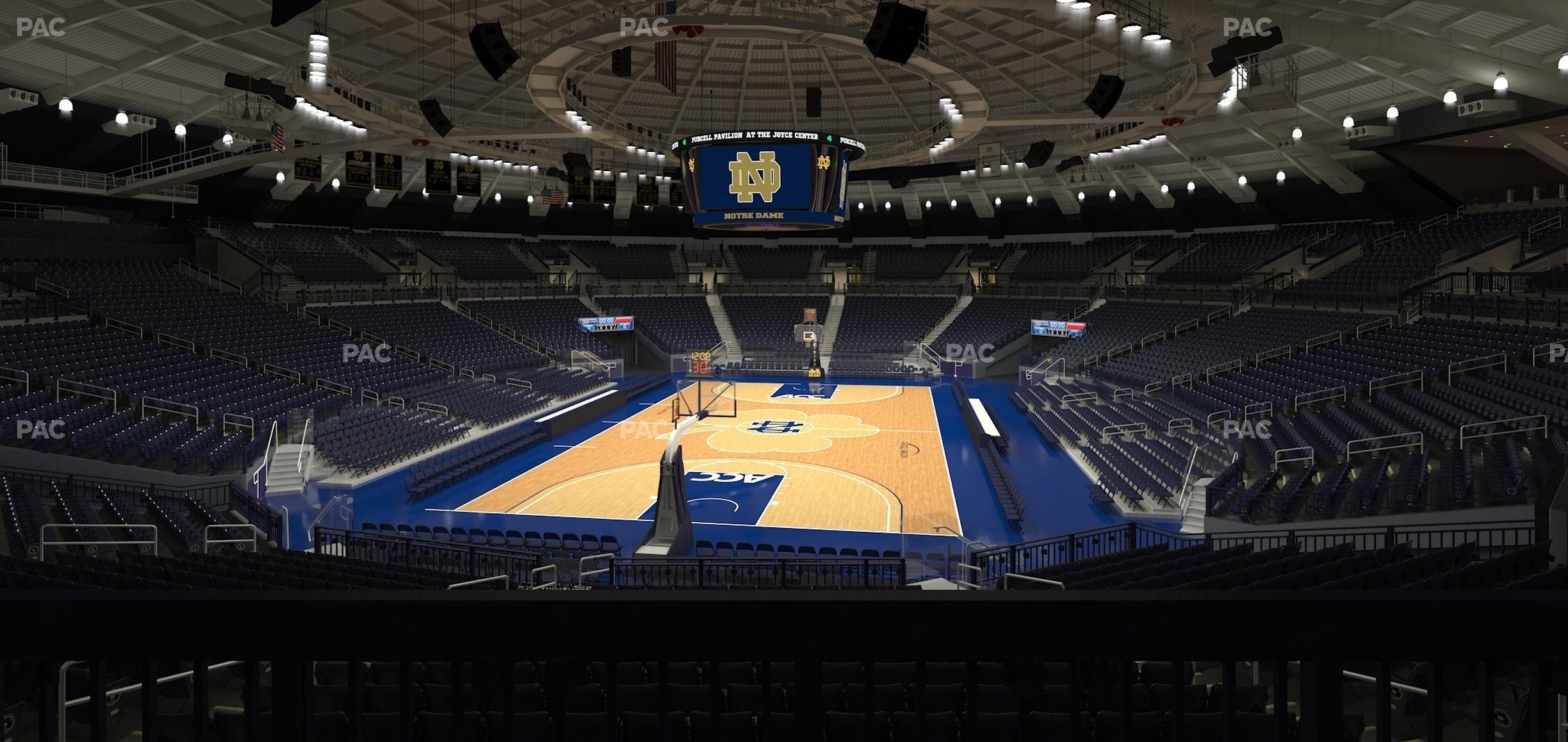 Seating view for Purcell Pavilion at the Joyce Center Section 105