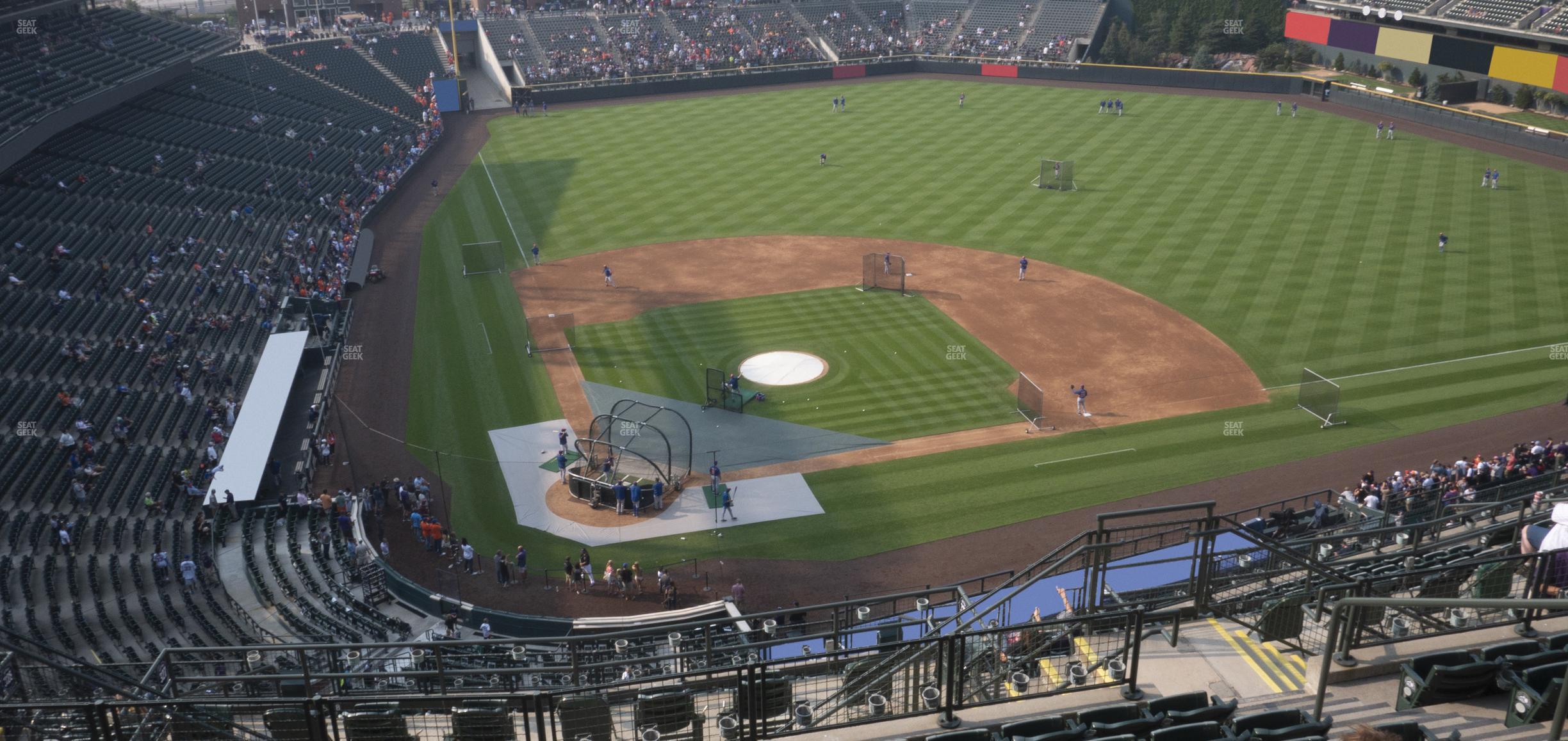 Seating view for Coors Field Section Upper 327