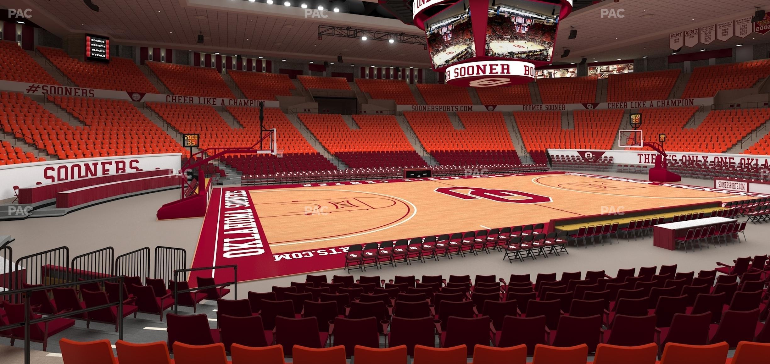 Seating view for Lloyd Noble Center Section 124