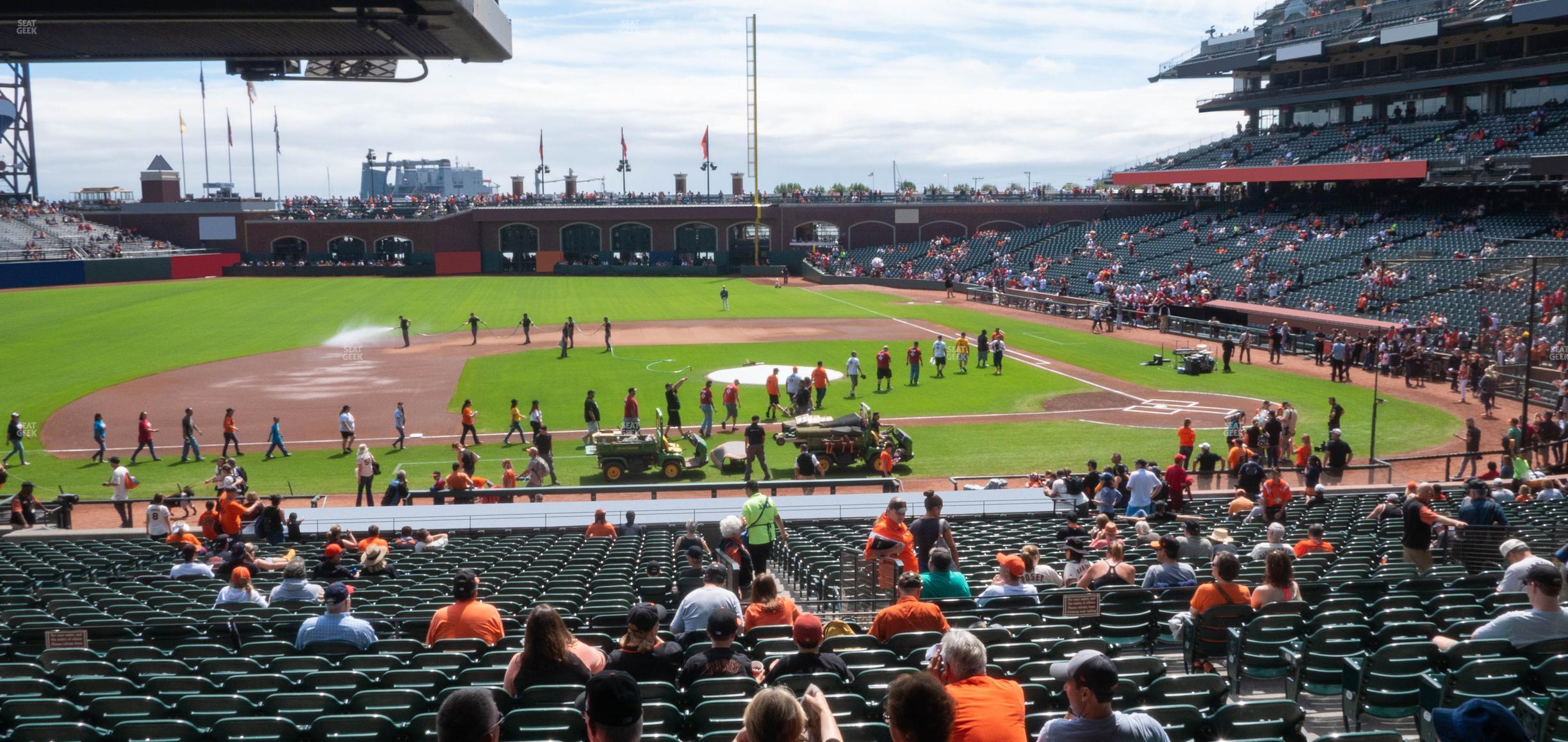 Seating view for Oracle Park Section Premium Lower Box 123