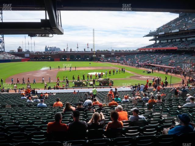 Seating view for Oracle Park Section Premium Lower Box 123