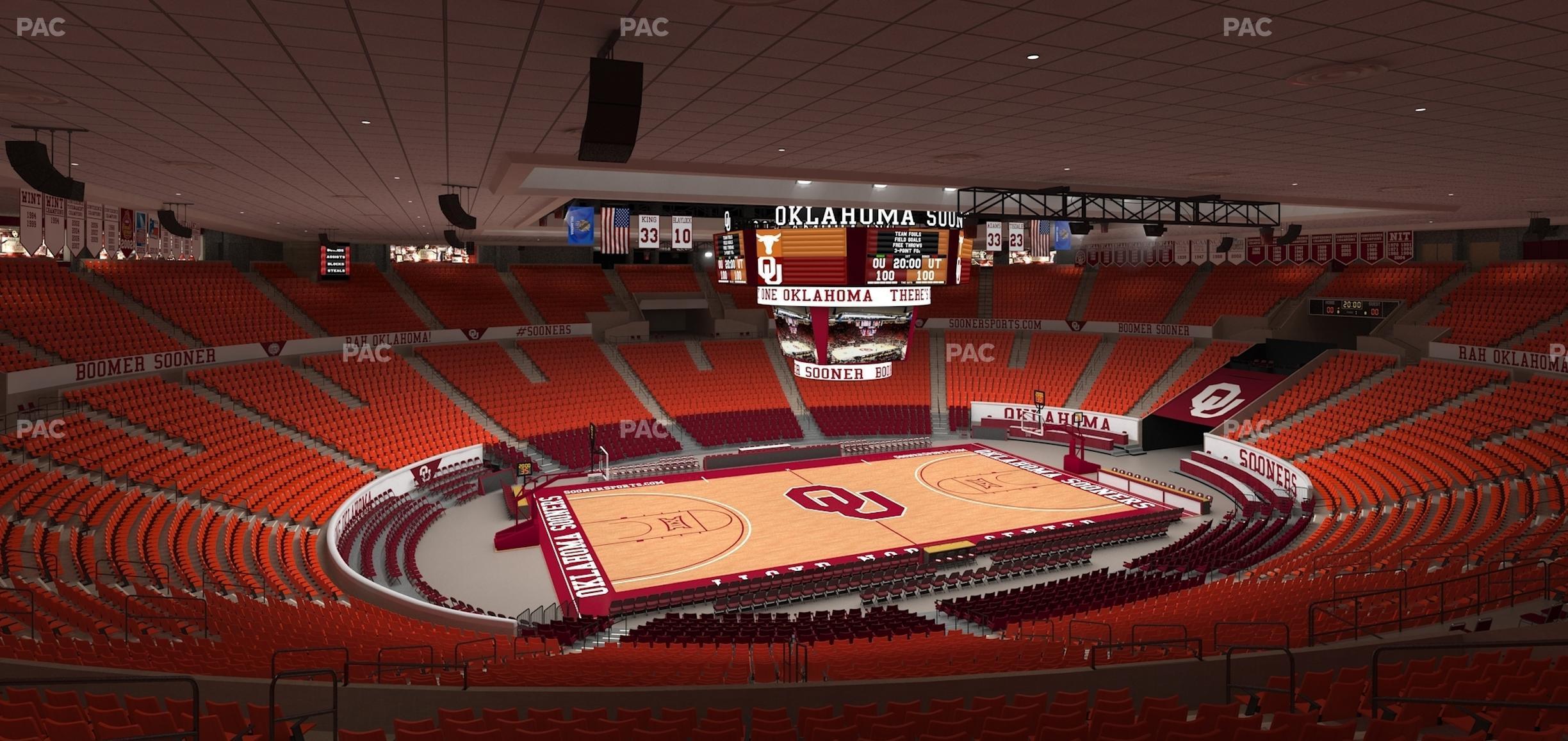 Seating view for Lloyd Noble Center Section 209