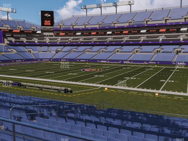 Seating view for M&T Bank Stadium Section 124