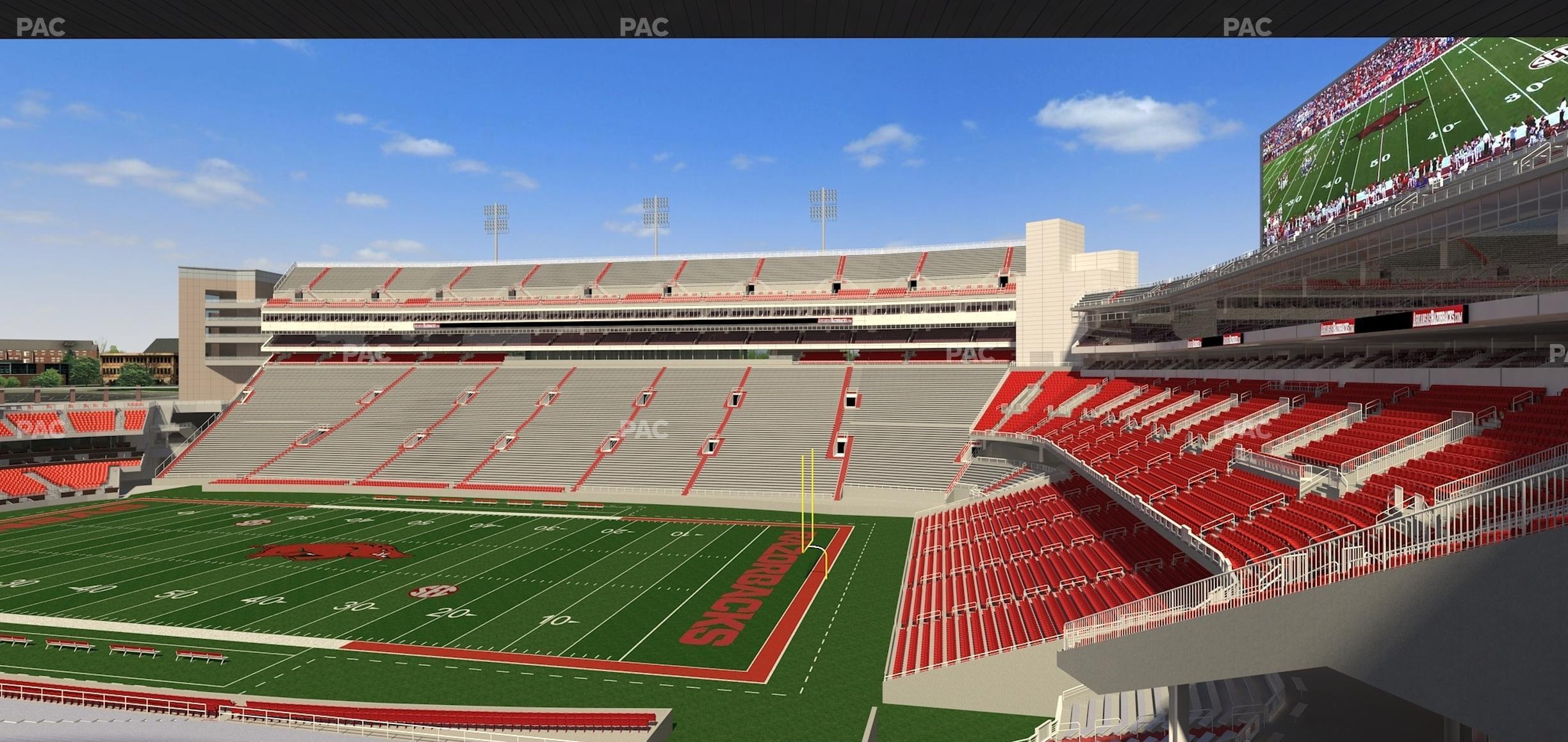 Seating view for Razorback Stadium Section 101