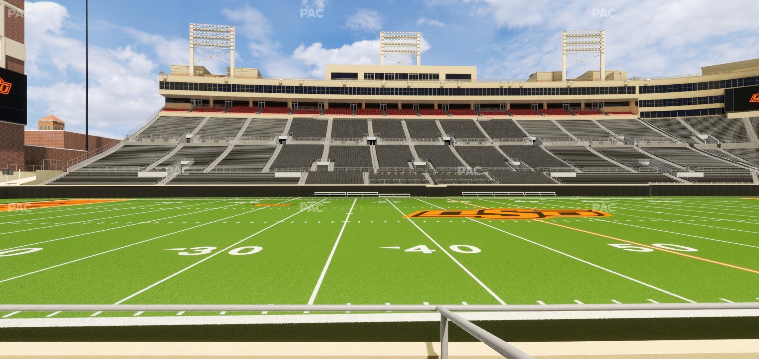 Seating view for Boone Pickens Stadium Section Lower Box 38