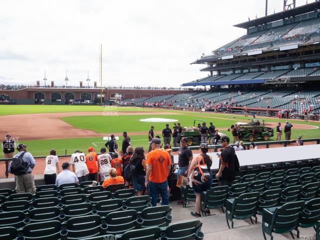 Seating view for Oracle Park Section Premium Lower Box 125