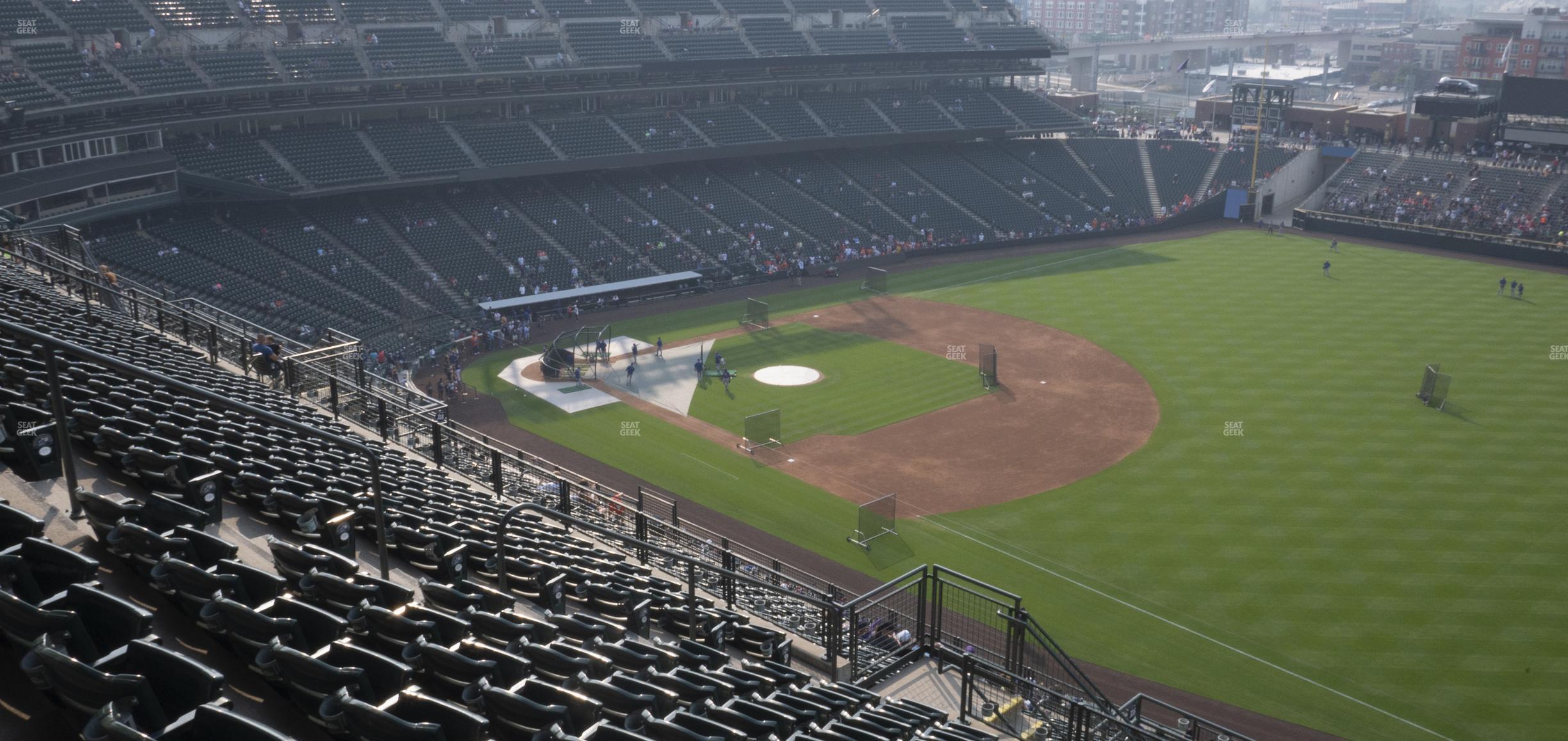 Seating view for Coors Field Section Upper 316