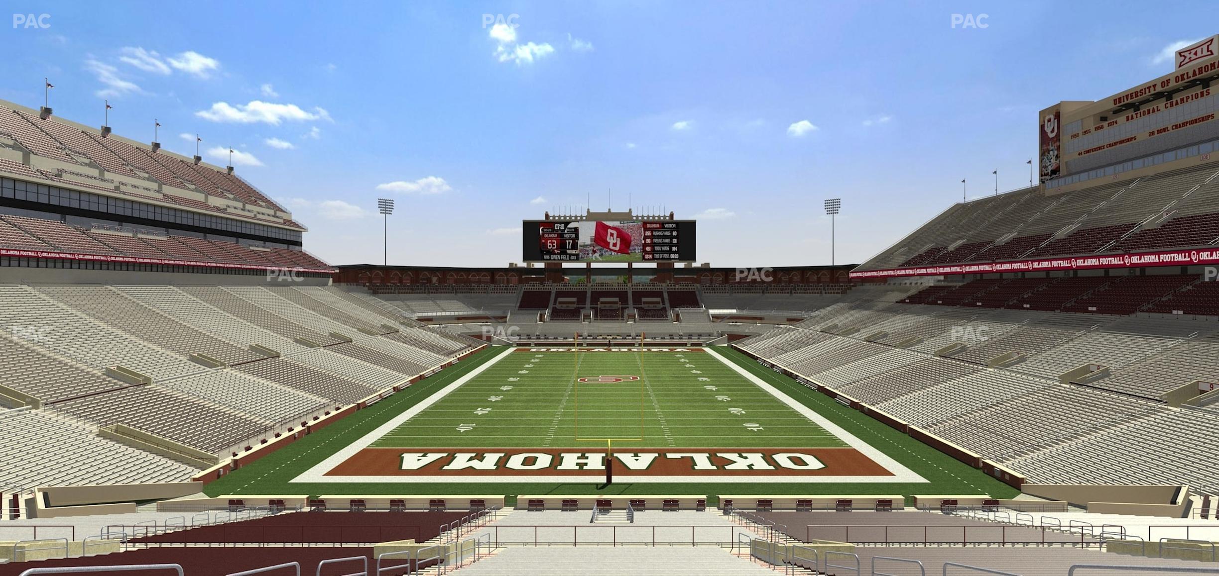 Seating view for Gaylord Family Oklahoma Memorial Stadium Section 18