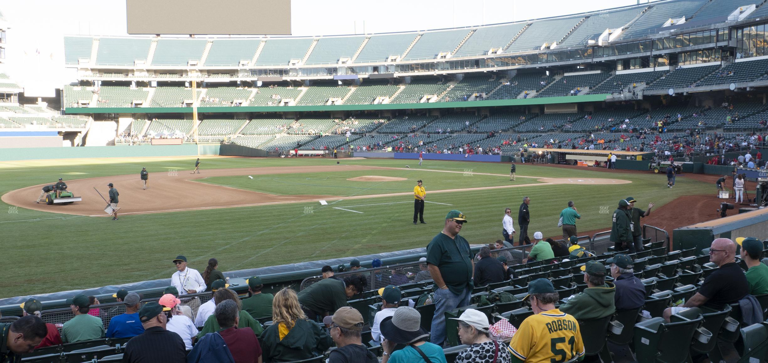 Seating view for Oakland Coliseum Section Front 124