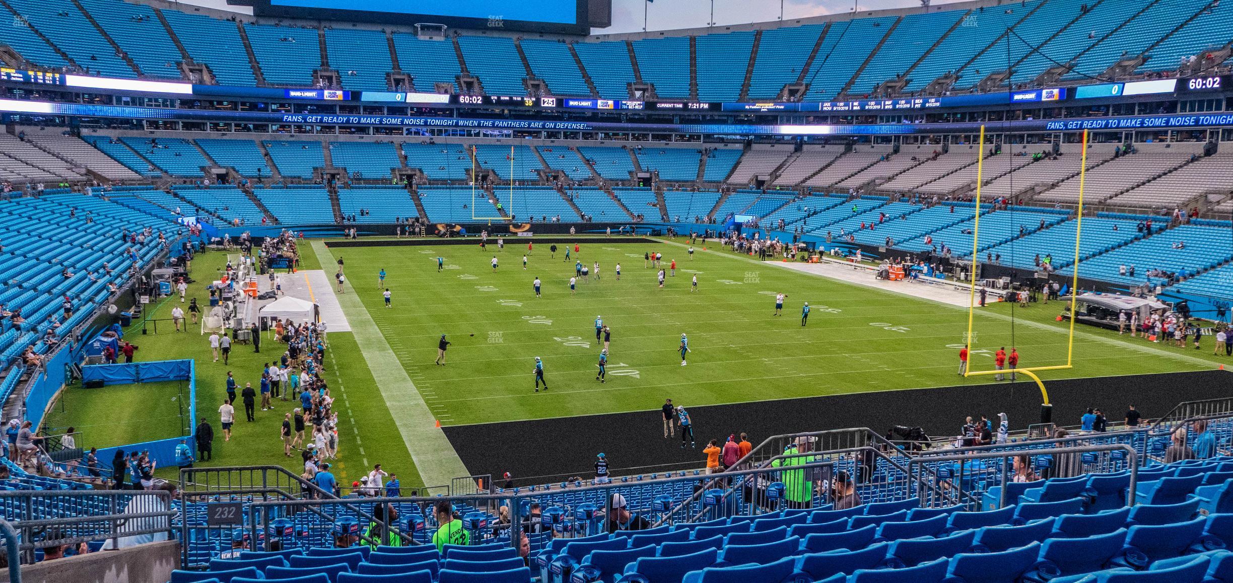 Seating view for Bank of America Stadium Section 232