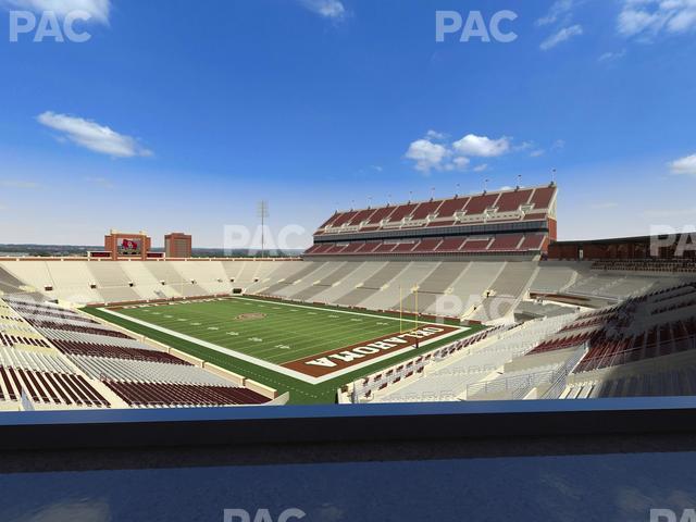 Seating view for Gaylord Family Oklahoma Memorial Stadium Section Loge 49