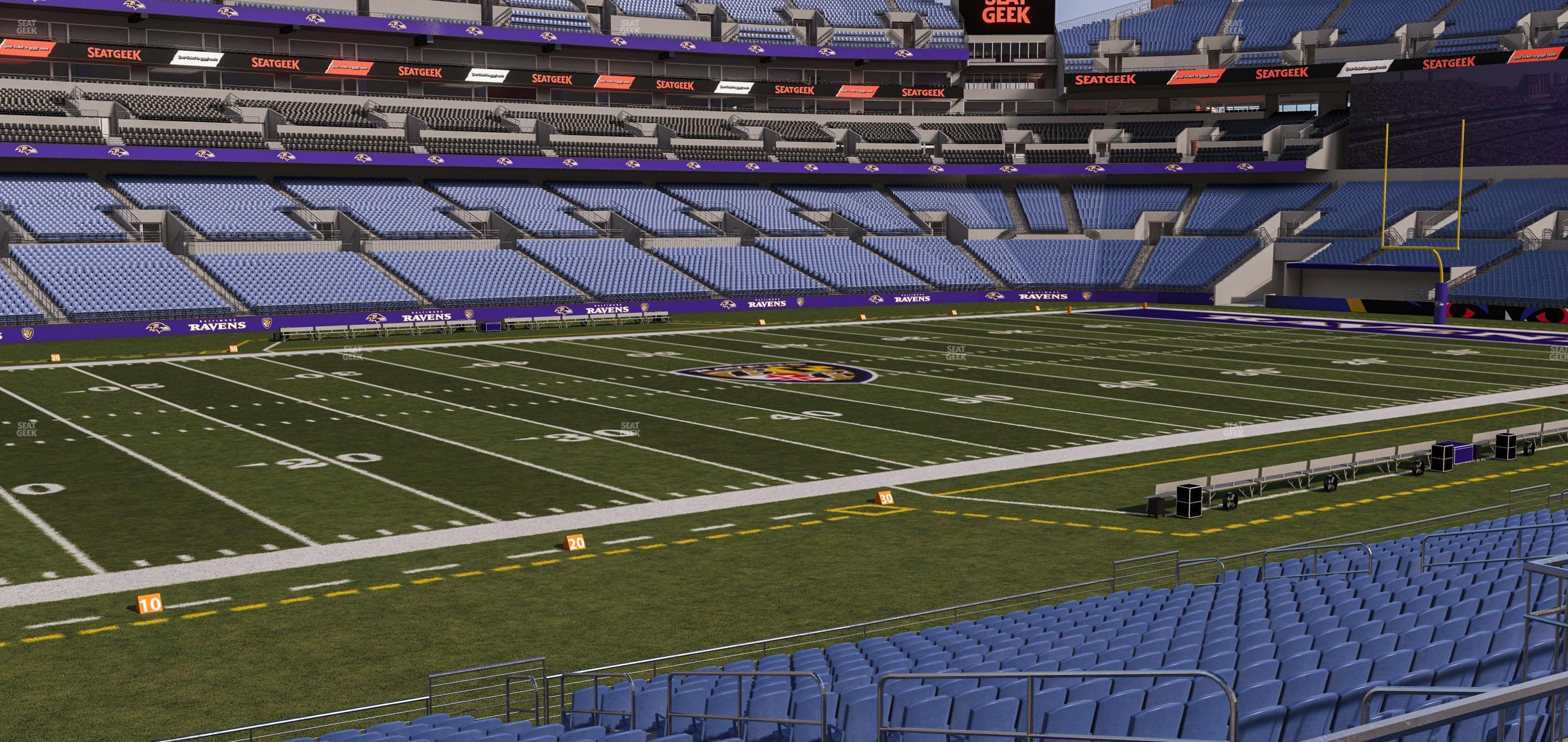 Seating view for M&T Bank Stadium Section 130