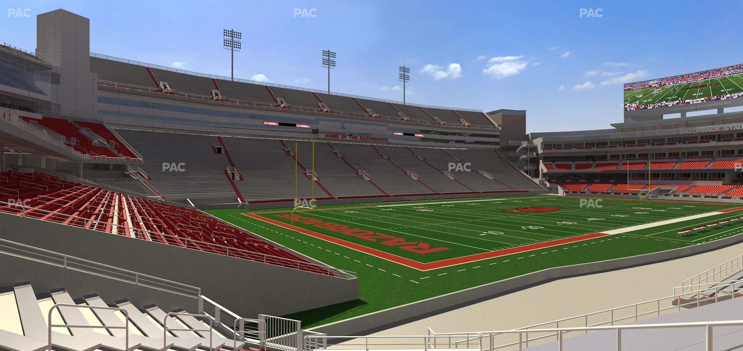 Seating view for Razorback Stadium Section 127