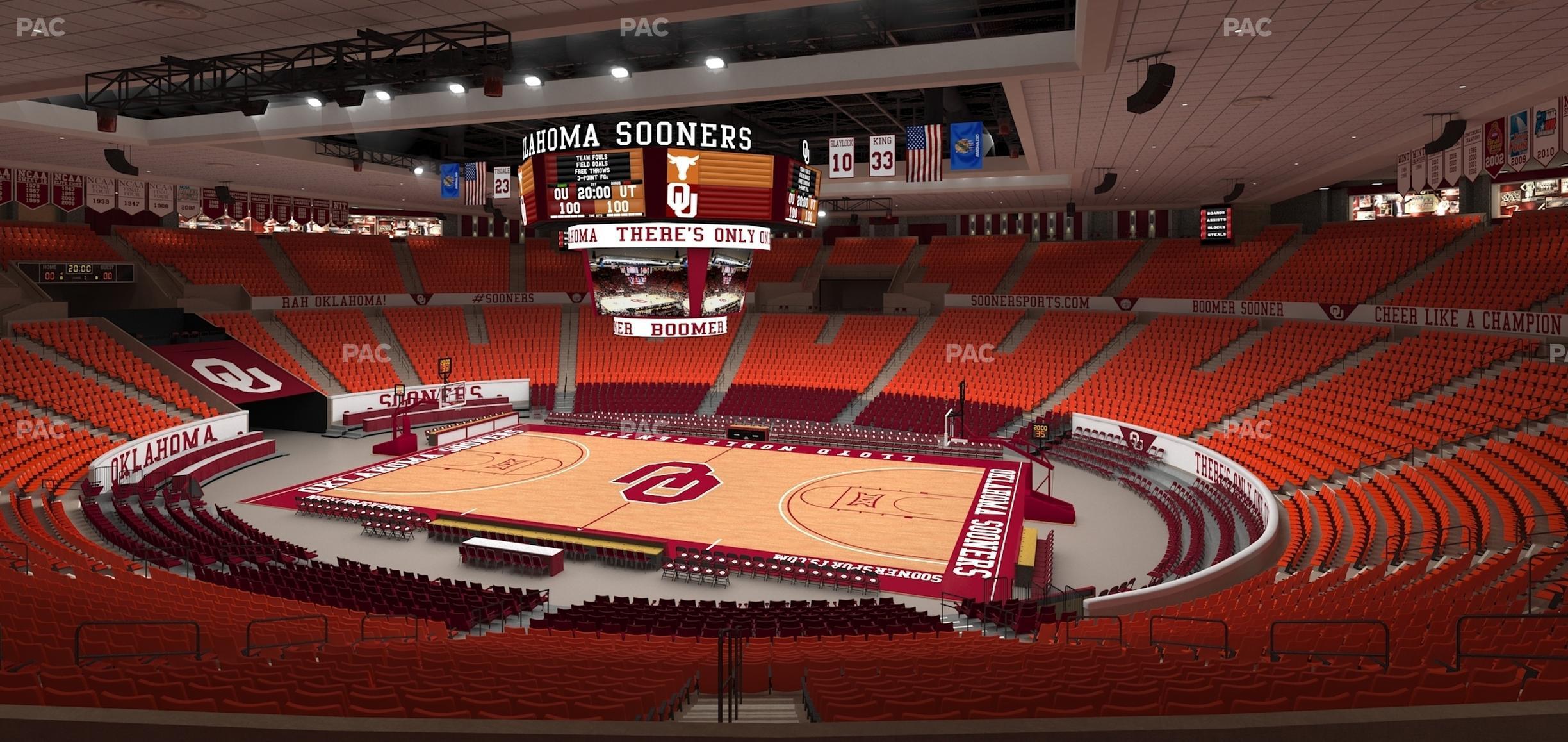 Seating view for Lloyd Noble Center Section 219