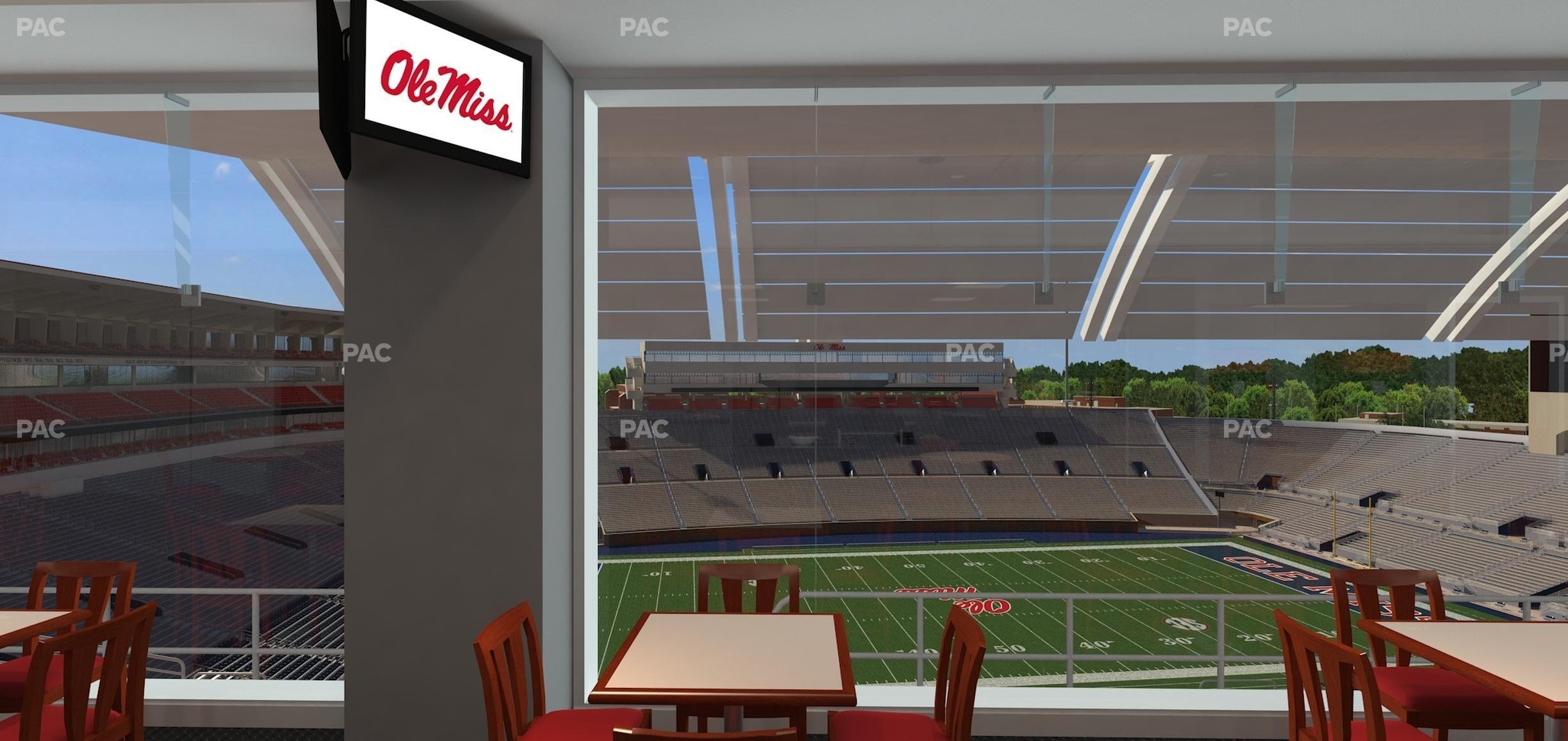 Seating view for Vaught Hemingway Stadium Section Rebel Club