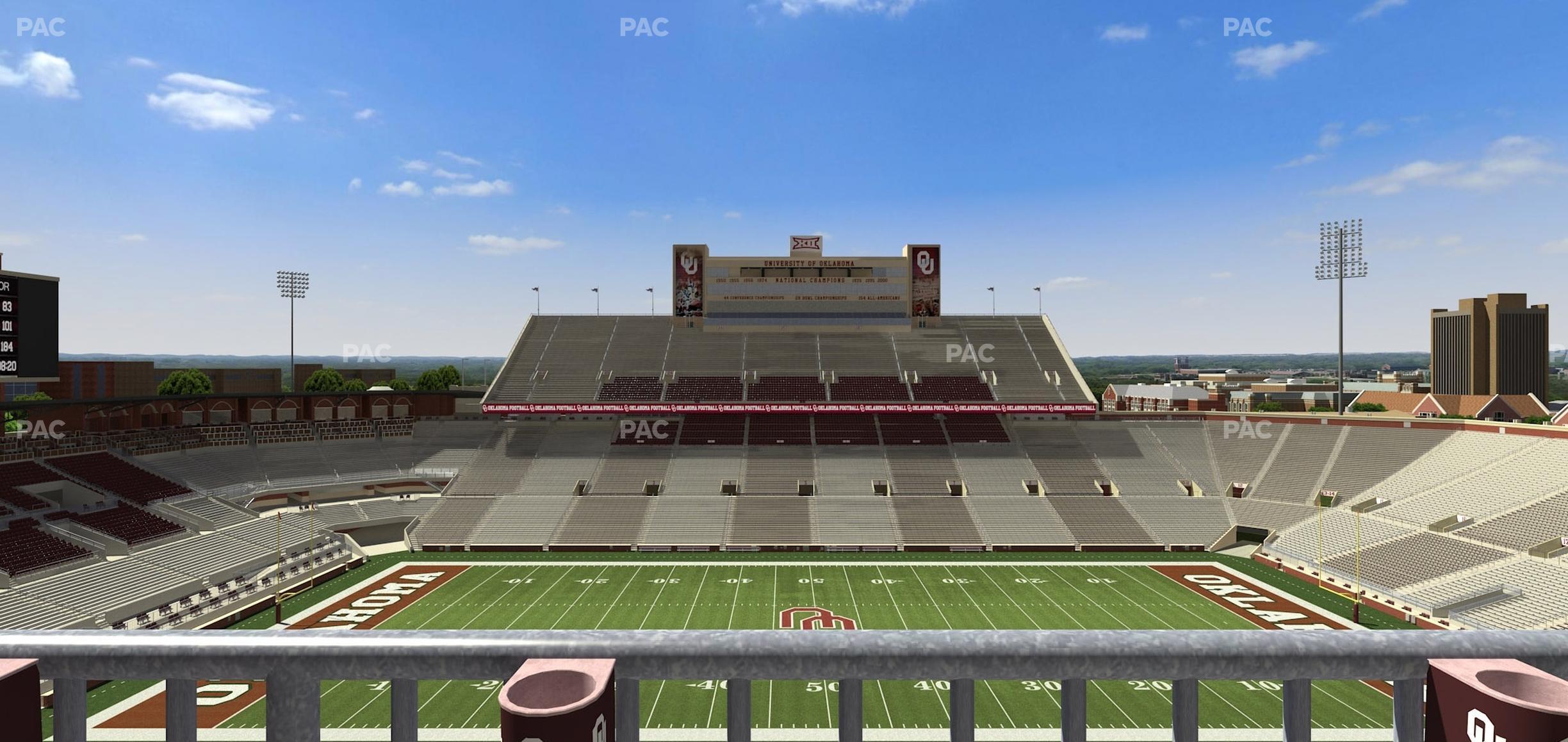 Seating view for Gaylord Family Oklahoma Memorial Stadium Section 130